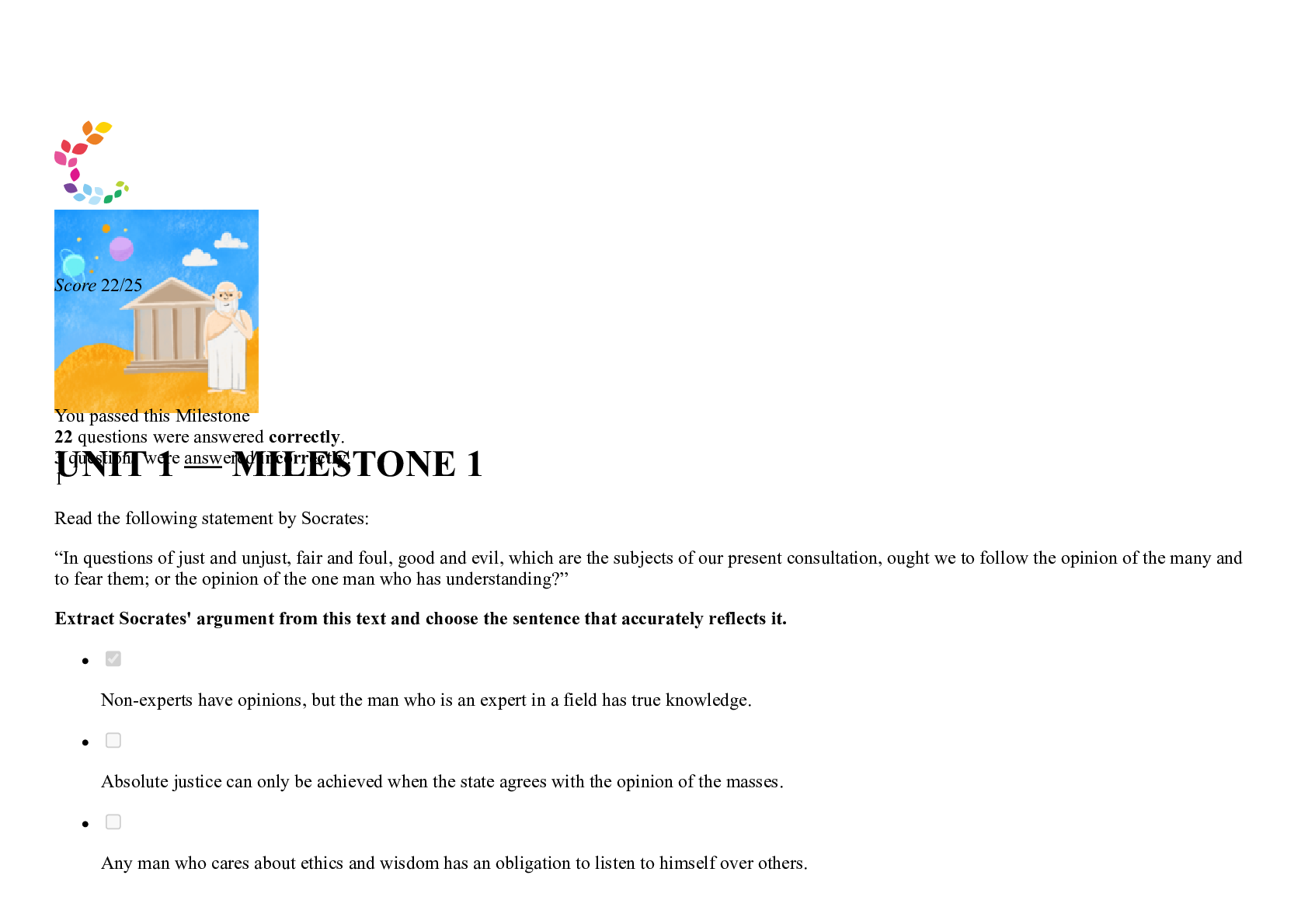 Preview image for Sophia Business Unit 1 Milestone 1, Exam Elaborations Questions with Complete Answers